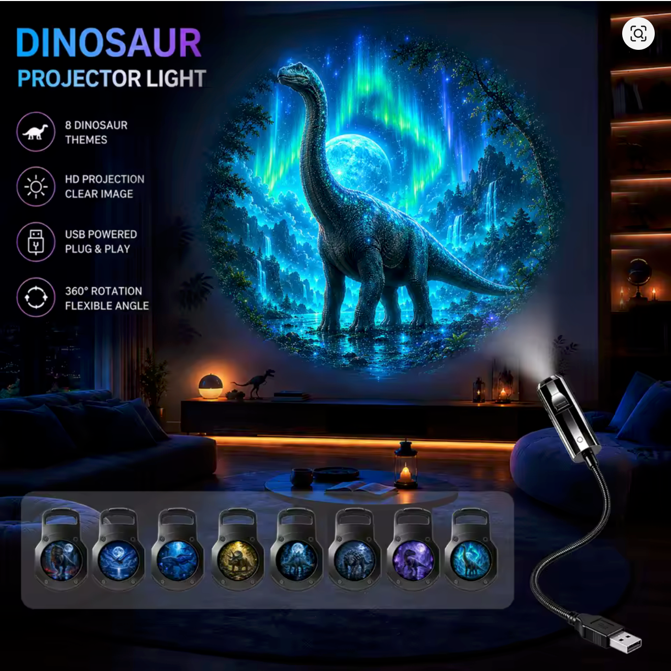 Slow Light Projector Dinosaur edition