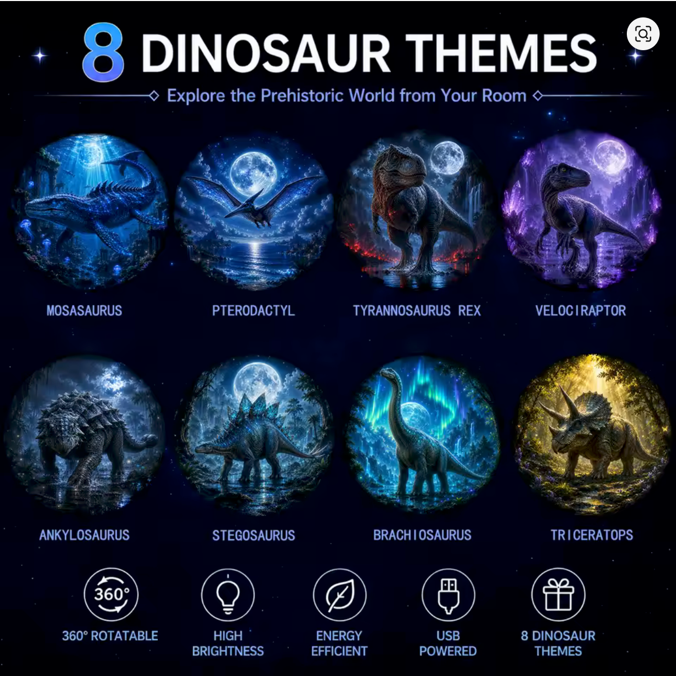 Slow Light Projector Dinosaur edition